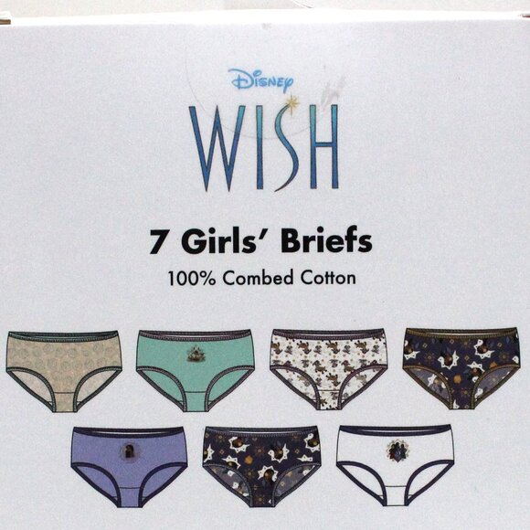 7 Pair Girls NWT 100% Combed Cotton Disney Wish Size 8 Briefs - Picture 5 of 7